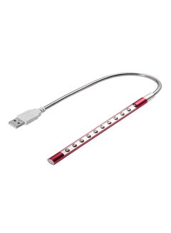 Buy Mini Desk Reading USB LED Light Red in UAE