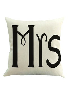 Buy Romantic Letter Printed Pillow Case Black/White in UAE