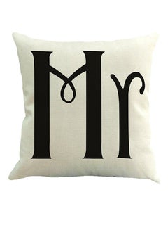 Buy Letter Printed Pillow Case Black/White in UAE