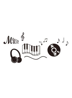 Buy Music Note Wall Sticker Black in UAE