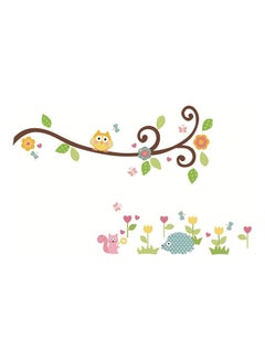 Buy Owl Pattern Cute Cartoon Animal Wall Sticker Multicolour in UAE