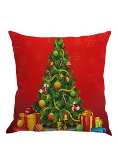 Buy Christmas Pillow Cover Red/Green 450x450x3centimeter in UAE