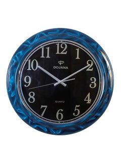 Buy Round Quartz Analog Wall Clock Blue/Black 400x400x35mm in Saudi Arabia