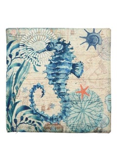 Buy Ocean Style Cushion Cover Blue/Beige in UAE