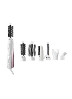 Buy Hair Styler With Attachments White/Pink in UAE