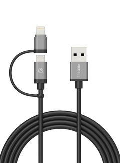 Buy Micro USB To Lightning 2-In-1 Cable Black in UAE