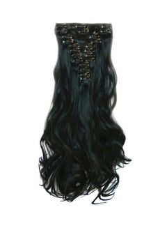 Buy 12-Piece Long Curly Hair Extension Black 60cm in UAE