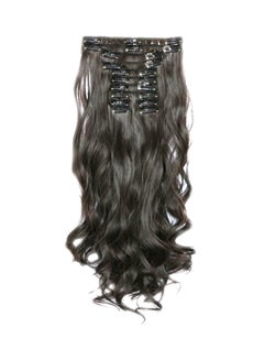 Buy 12-Piece Long Curly Hair Extension Black 60cm in UAE