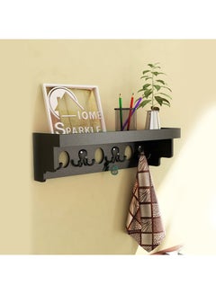 Buy Hanging Shelf With Hooks Black in UAE