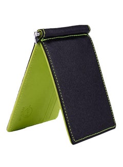 Buy Faux Leather Bi-Fold Money Clip Green/Black in Saudi Arabia