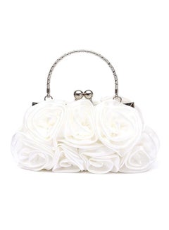 اشتري حقيبة نسائية صغيرة بنمط الزهور الوردية أبيض في السعودية