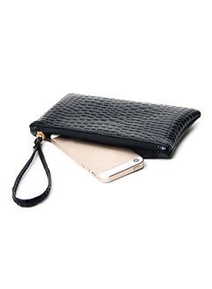 Buy Faux Leather Purse Black in Saudi Arabia