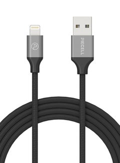 Buy MFI PET Lightning Braided Cable For Apple iPhone/iPad Black in UAE