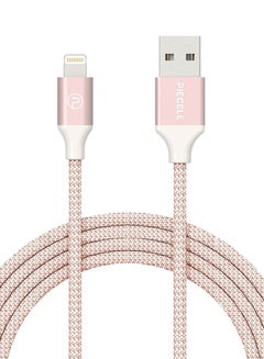 Buy MFI Lightning Braided Cable For Apple iPhone/iPad Rose Gold in Saudi Arabia