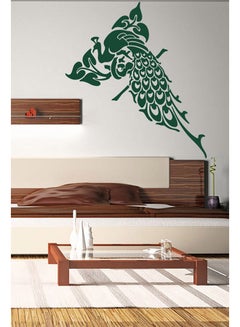 Buy Peacock Wall Sticker Decal Green 50x80cm in UAE