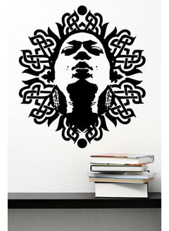 Buy Oum Kalthoum Wall Sticker Art Decal Black 60x67cm in UAE