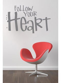 اشتري ملصق للحائط مكتوب عليه "Follow Your Heart" رمادي 50x32 سنتيمتر في الامارات