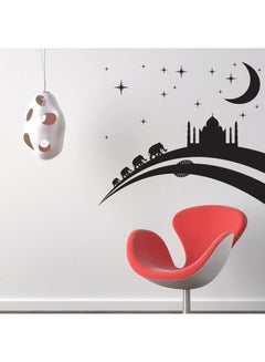 Buy India At Night Wall Decal Black 69x60cm in UAE