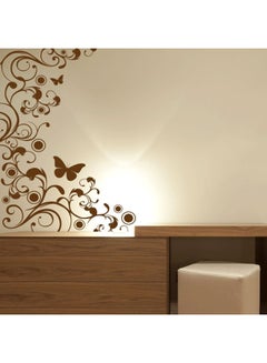 Buy Ornate Butterfly Wall Decal Brown 60x81centimeter in UAE