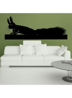 Buy Sciurus On Branch Wall Decal Black 40x101cm in UAE