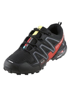 Buy Hiking And Trekking Breathable Lace-Up Running Shoe Black/Red in Saudi Arabia