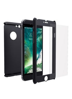 Buy Polycarbonate 360 Degree Protective Case Cover With Tempered Glass Screen Protector For Apple iPhone 6 Plus/6s Plus Black in UAE