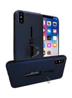 Buy Shockproof Case Cover With Ring And Stand For Apple iPhone X Navy in Saudi Arabia