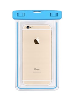 اشتري غطاء كيس حماية مضاد للماء لهاتف أيفون 6S بلس شفاف/أزرق في السعودية