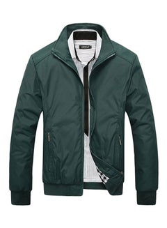 Buy Spring Autumn Business Style Slim Jacket Green in UAE