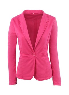 Buy Slim Cut Long Sleeve Blazer Pink in UAE