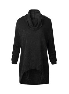Buy Turtleneck Long Sleeve Pullover Black in UAE