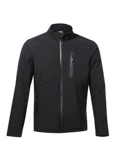 Buy Fleece Outdoor Sports Long Sleeve Jacket Black in Saudi Arabia