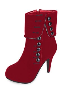Buy High Heel Ankle Boot Red in Saudi Arabia