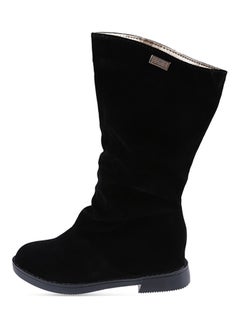Buy Flat High Leg Slouch Boot Black in Saudi Arabia