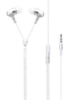 Buy In-Ear Zipper Stereo Headphone With Mic White in UAE