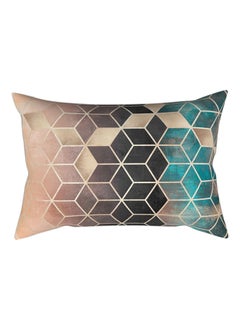 Buy Modern Geometric Striped Digital Printed Pillow Cover Multicolour in Saudi Arabia