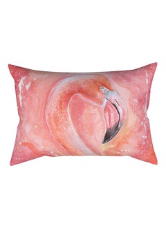 Buy Flamingo Design Pillow Cover Polyester Pink 30x50centimeter in UAE