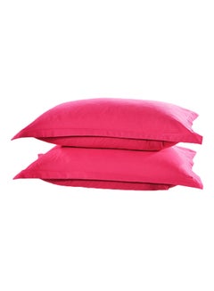 Buy 2-Piece Rectangle Throw Pillow Covers Rose Red 48x74cm in UAE