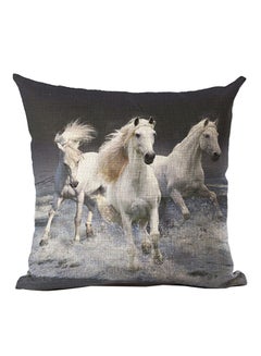 Buy 18-Inch Watercolor Horse Print Pillow Cover Multicolour 45x45centimeter in Saudi Arabia