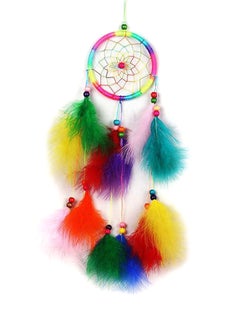 Buy Dream Catcher Wall Hanging Ornament With Feathers Multicolour in UAE