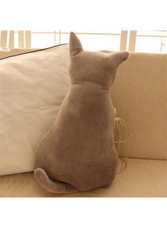 Buy Cute Cat Soft Plush Pillow Grey 45centimeter in Saudi Arabia