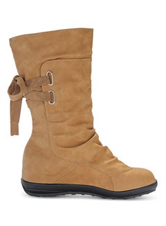 Buy Lace-up Slouch Boot Brown in Saudi Arabia