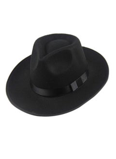 Buy Wide Brim Fedora Panama Hat Black in Saudi Arabia