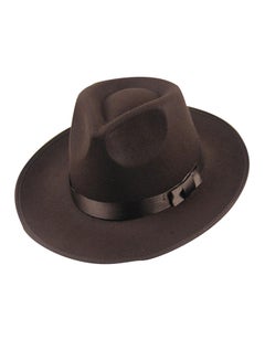 Buy Wide Brim Fedora Panama Hat Coffee in Saudi Arabia