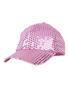 Buy Sequins Snapback Cap Pink in UAE