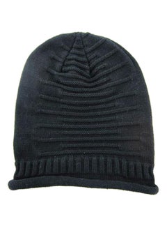 Buy Crochet Slouch Beanie Black in UAE