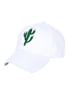 Buy Cactus Pineapple Embroidery Baseball Cap White in UAE