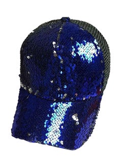 Buy Sequin Peaked Cap Blue in UAE