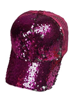 Buy Sequin Peaked Cap Hot Pink in UAE