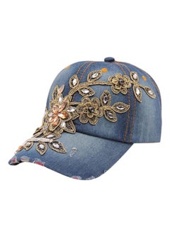 Buy Embossing Flower Cap Blue in UAE